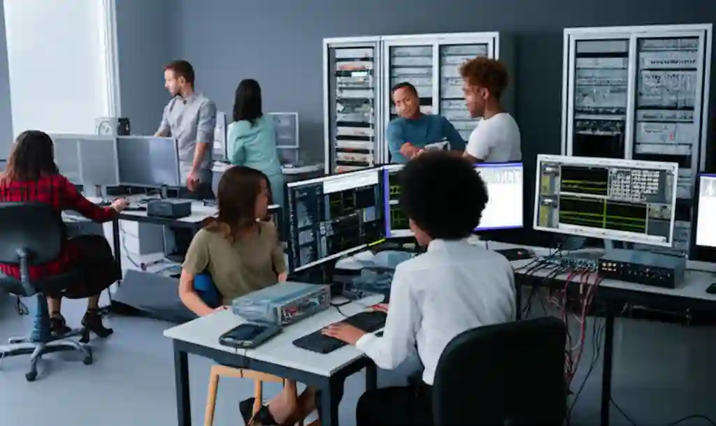 Telecommunication lab with antennas